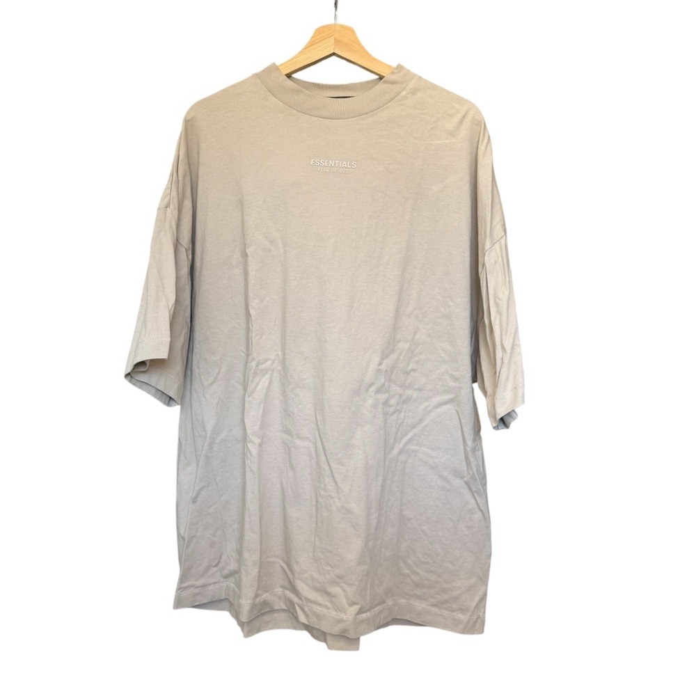 Fear Of God Essentials Tan Beige Oversized Short Sleeve Shirt Mens Medium